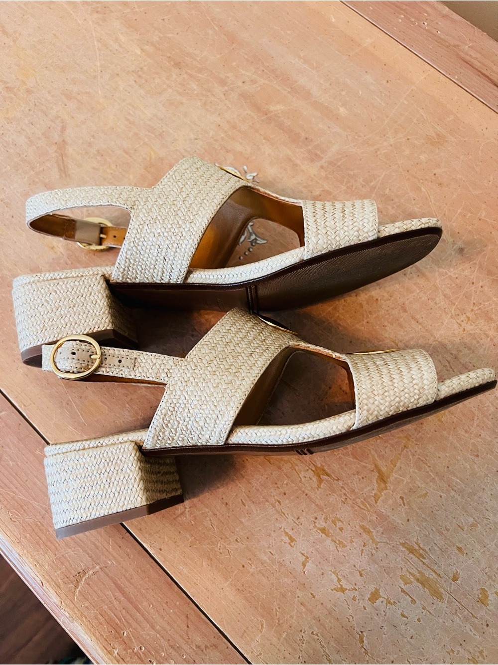 Sezane Lyana Sandals Natural Woven Textile - Size US 8 - Picture 4 of 6